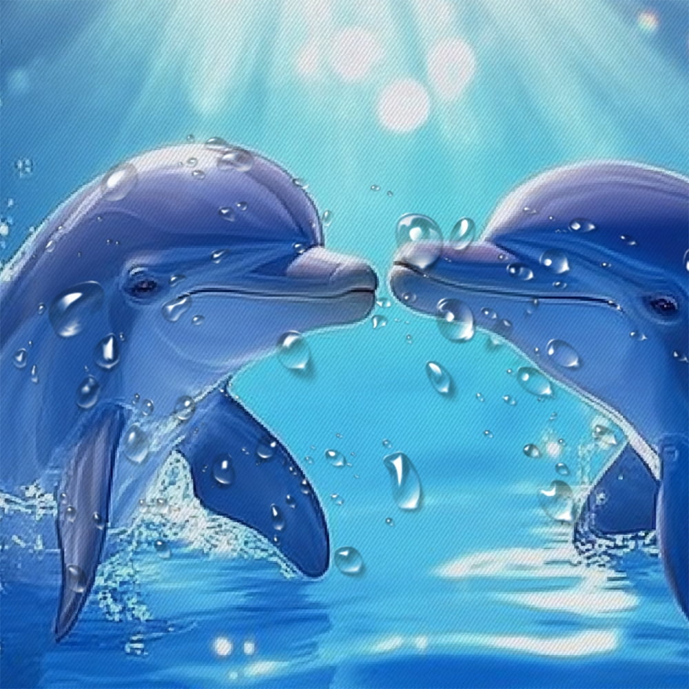 Patifu Dolphins Water Love Bathroom Shower Curtain Set with Hooks 60"x72