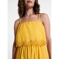 thumbnail image 4 of Time and Tru Women's Sleeveless Cotton Midi Dress with Eyelet Trim, Sizes XS-4X, 4 of 5