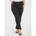thumbnail image 4 of CurveSoul Plus Size Long Solid Casual Elastic Waist Flare Leg Pants Fashion Trousers, 4 of 6