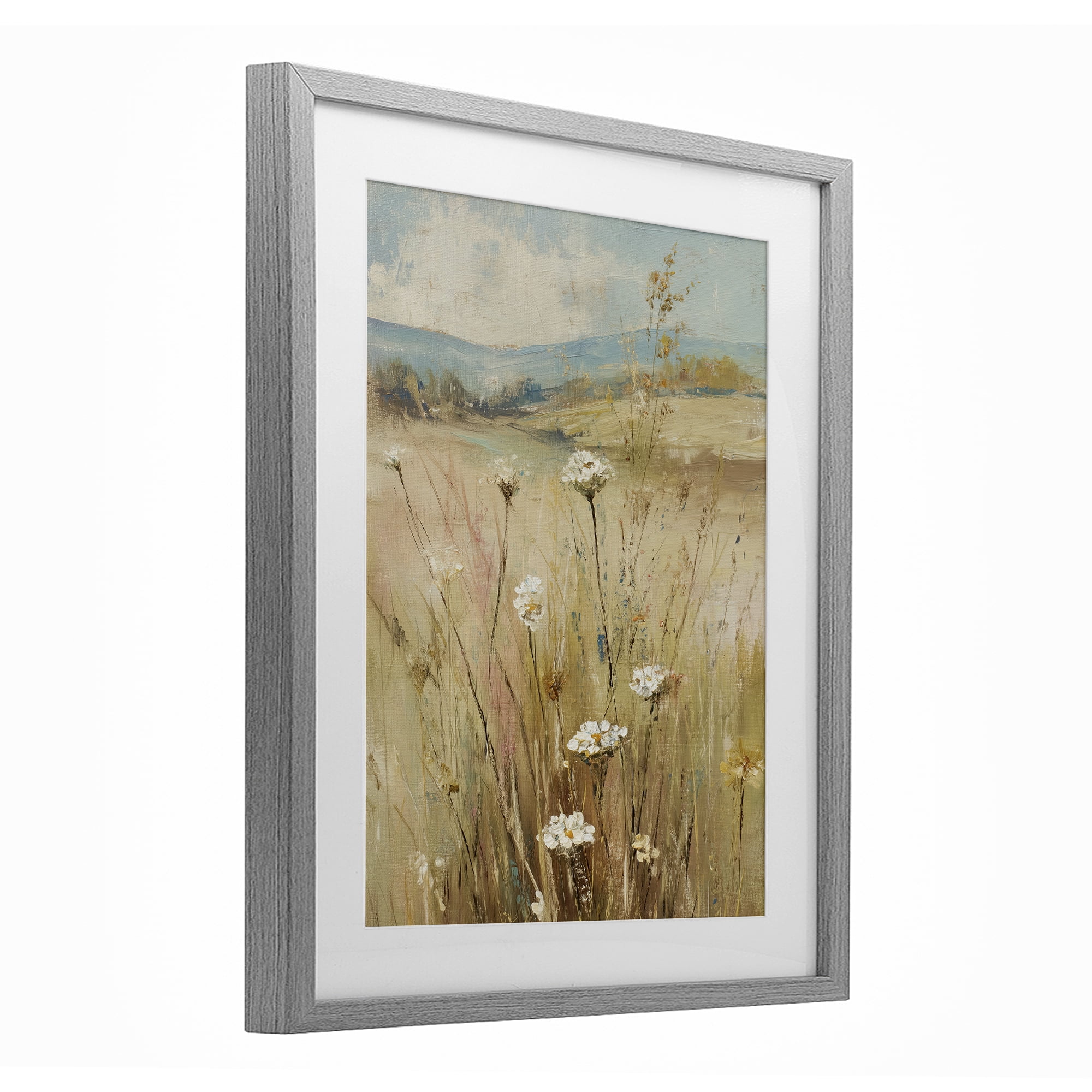 Stupell Industries Natural Lush Hillside Blooms Gray Framed Print Under Glass, design by Svetlana Aleynikova
