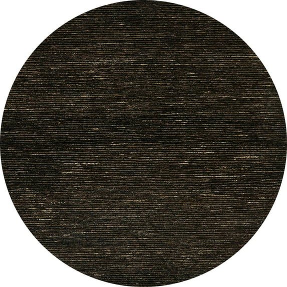 Ahgly Company Machine Washable Indoor Round Abstract Milk Chocolate Brown Area Rugs, 6' Round