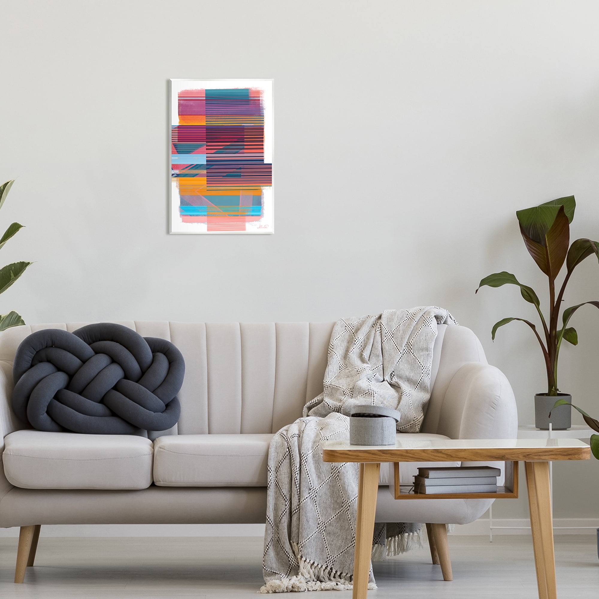 Stupell Industries Contemporary Lines Abstract Abstract Painting Unframed Art Print Wall Art, 13 x 19