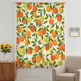 thumbnail image 2 of Green Orange Sheer Curtains 84 Inches Long, Summer Botanical Leaves Watercolor Checkered Light Filering Curtains, Breathable Simi Curtain Privacy Drapes for Living Room Bedroom Window Treatment, 2 of 9