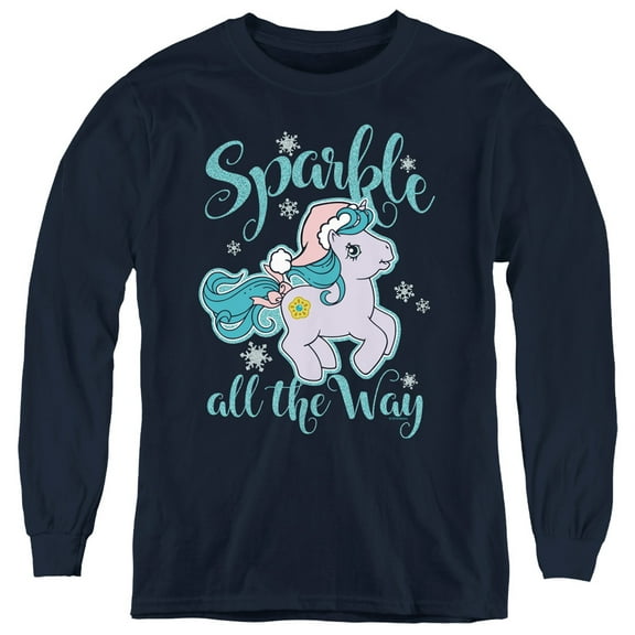 My Little Pony Retro Sparkle All The Way Youth Long Sleeve T-Shirt Navy