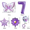 thumbnail image 3 of Set de globos HAUCIAJEIN para 7.º cumpleaños con mariposas, 7 piezas, morado, 3 of 5