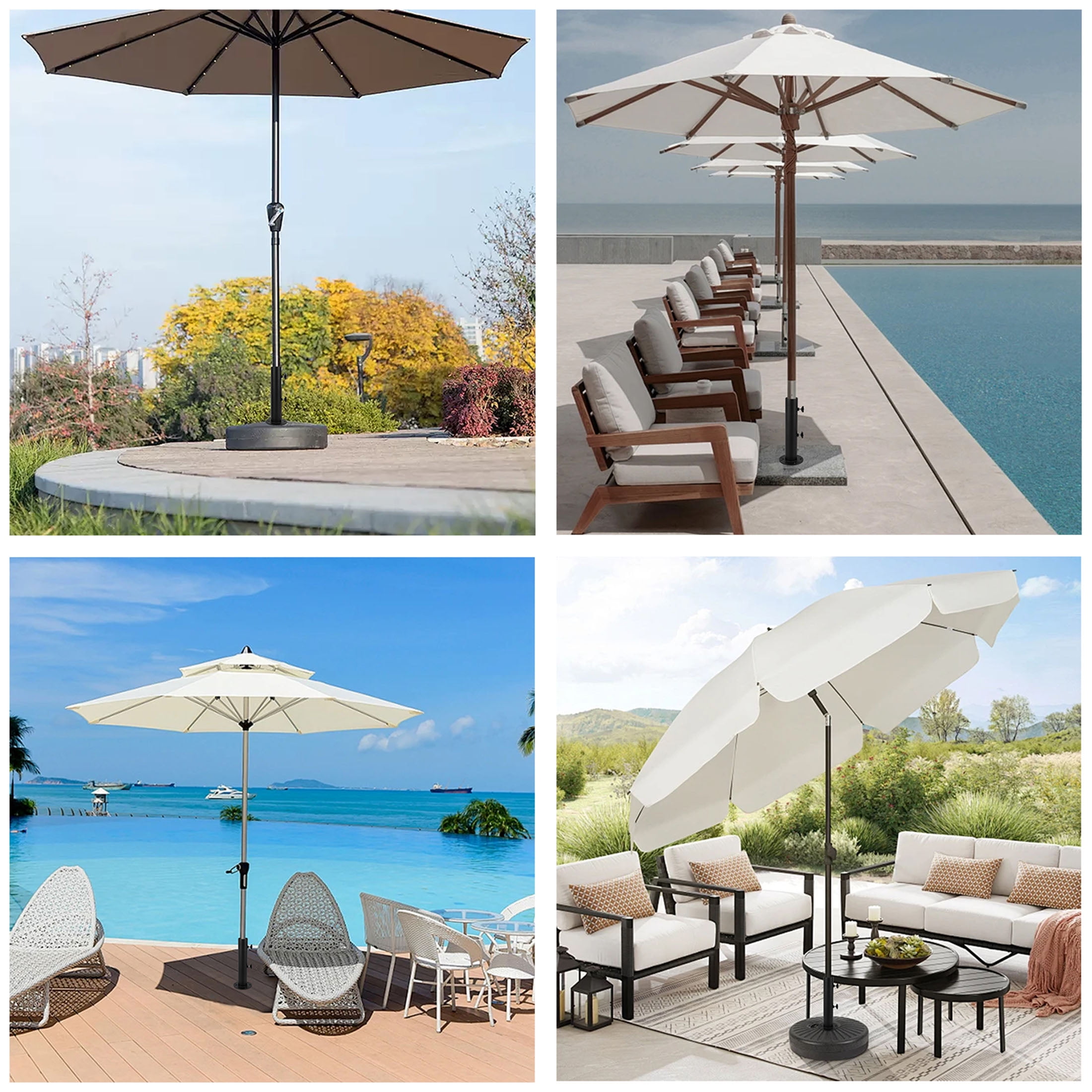 VANROUG Universal Granite Umbrella Stand Tube Outdoor, Stone Umbrella Tube Base, Table Umbrella Tube Bracket, DIY Metal Tube Umbrella Mount, Marble Flag Pole Stake Holder