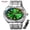 Silver+green, variant on SKMEI Watch for Men, Round Quartz Watch with Date Display, Stainless Steel Band