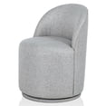 thumbnail image 3 of Furniture of America Jaine Modern Fabric Curved Back Swivel Dining Side Chair, Taupe, 3 of 7