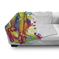 thumbnail image 3 of Psychedelic Soft Flannel Fleece Blanket, Digital Made Fluid Rainbow Color Paint Splash Contemporary Psychedelic Design, Cozy Plush for Indoor and Outdoor Use, 70" x 90", Multicolor, by Ambesonne, 3 of 6