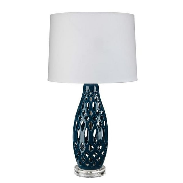 Benzara BM241101 Lampe de Table avec Motif Filigrane Découpé, Bleu