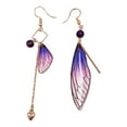 thumbnail image 3 of CNKOO Fairy Cicada Butterfly Wings Earrings Fantasy Tassel Jewelry Gradient Colorful Rhinestone Sequins Long Drop Earrings, 3 of 3