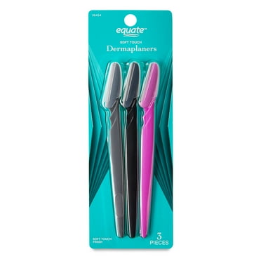 Equate Soft Touch Stainless Steel Dermaplaners with Protective Cover for Face Care Including Exfoliating and Fine Hair Removal, Color May Vary (3 Count)