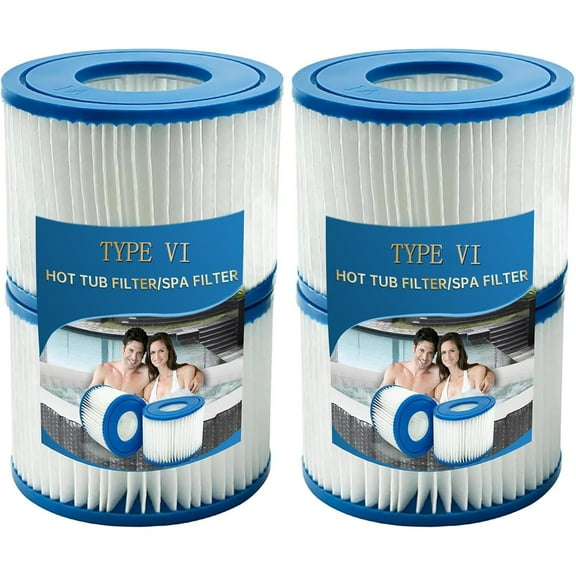 MIBNCE Type VI spa Filter and hot tub Filter Replacement Cartridge for Inflatable hot tub Filters requiring Type VI Filters, 4.2 x 3.1 inches (4 Pack)