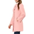 thumbnail image 4 of Abrigo largo de invierno para mujer Inspire Chic, de un solo botón, color rosa, 4 of 7