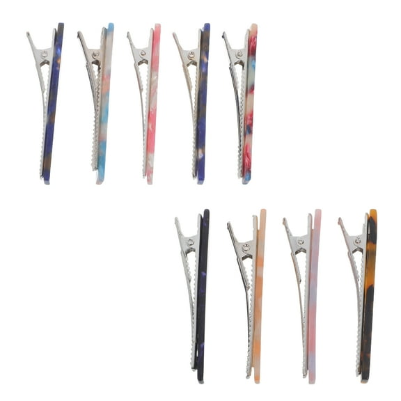 PENIKOKO 9-Piece Multi-Color Acetate Hair Clips Set Flat Duckbill Barrettes for Stylish Hair Styling and Everyday Use