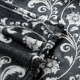 thumbnail image 5 of SoftLux Printed Luxury Velvet Plush Fleece Blanket, Full/Queen, 90" x90", Grey Floral Scroll, 5 of 6
