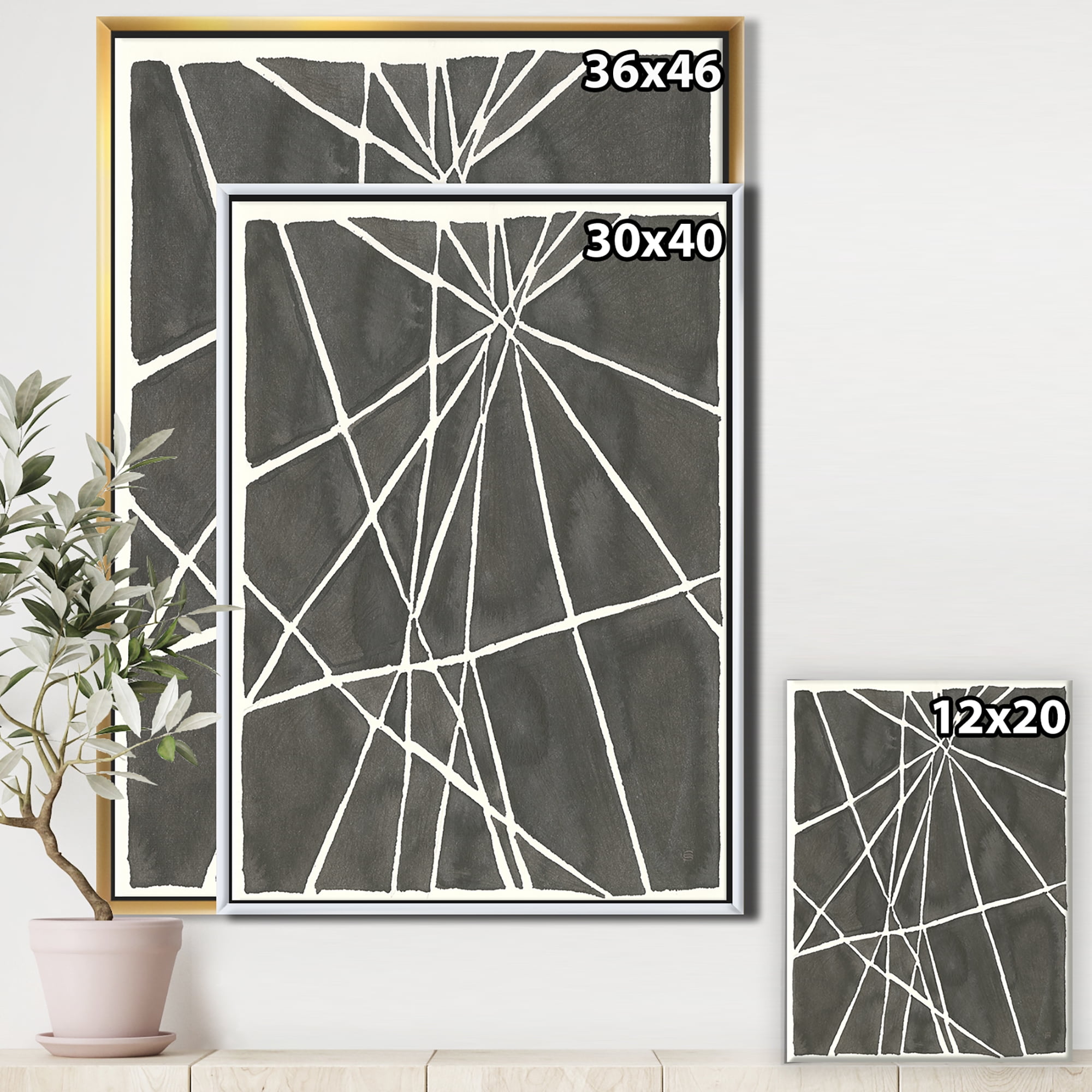 Designart ' Minimalist Graphics II ' Transitional Framed Canvas