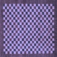 thumbnail image 1 of Ahgly Company Indoor Square Checkered Blue Modern Area Rugs, 3' Square, 1 of 4