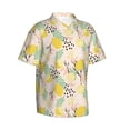 thumbnail image 2 of Uemuo Lemon Leaves Printed Regular Fit Short Sleeve Casual Hawaiian Shirt for Men,Aloha shirt,Tropical shirt,Floral print shirt,Vacation Beach shirt-Large, 2 of 9
