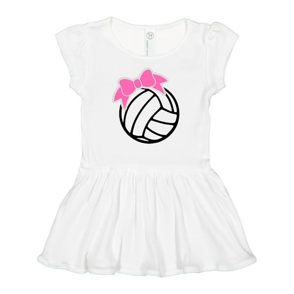 Inktastic Volleyball with Pink Bow Girls Baby Dress