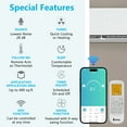 thumbnail image 6 of Ktaxon 2 Zone 12000 + 12000 BTU WIFI Mini Split AC/Heating System, 19 SEER2 Dual Zone 18000 BTU Ductless Split Air Conditioner with Pre-Charged Condenser, Heat Pump & 25Ft Installation Kit, 208-230V, 6 of 11