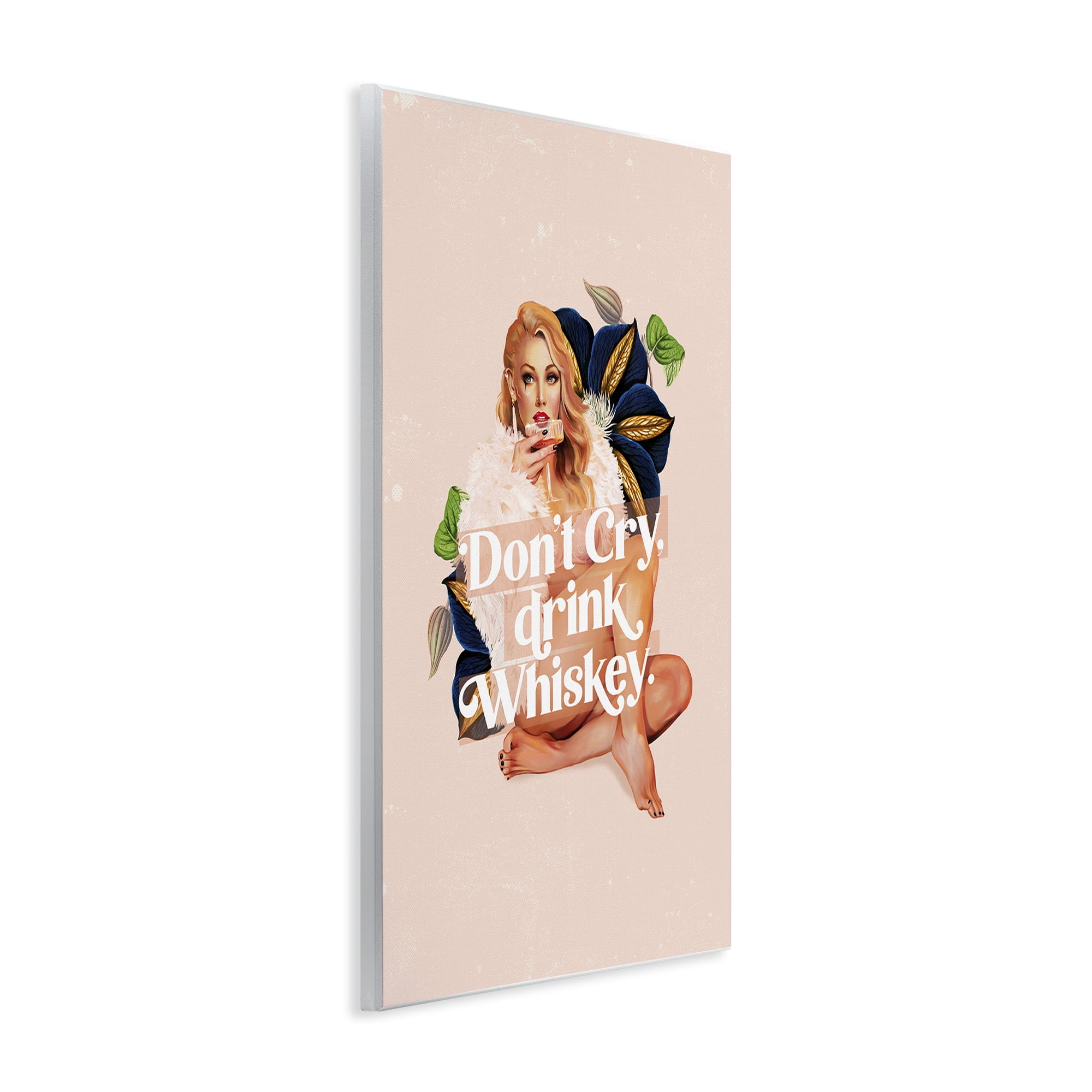 Stupell Industries Don't Cry Drink Whiskey People Painting Unframed Art Print Wall Art, 13 x 19