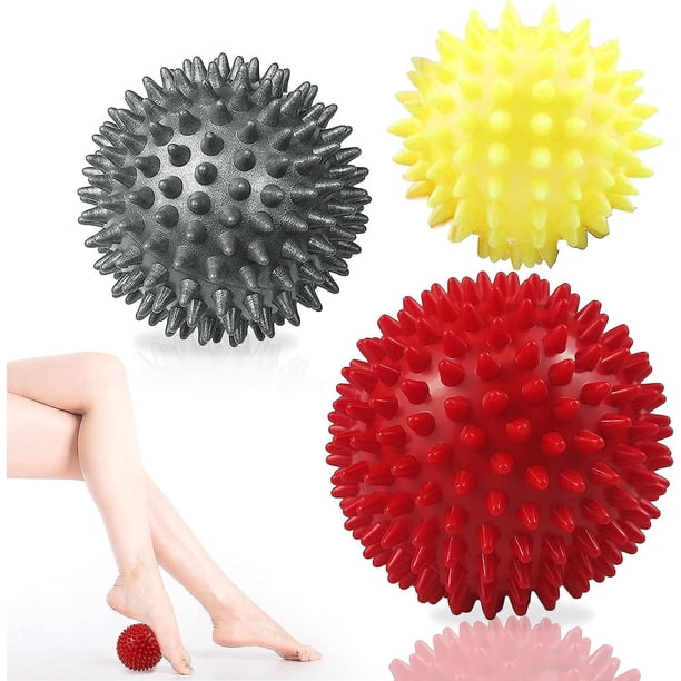Juego de bolas de masaje de erizo de 3 piezas para masaje muscular de espalda, piernas, pies y manos