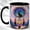 Black, variant on Jeweled Dreamcatcher Coffee Mug, Boho Feather Mug, Ceramic 11 oz