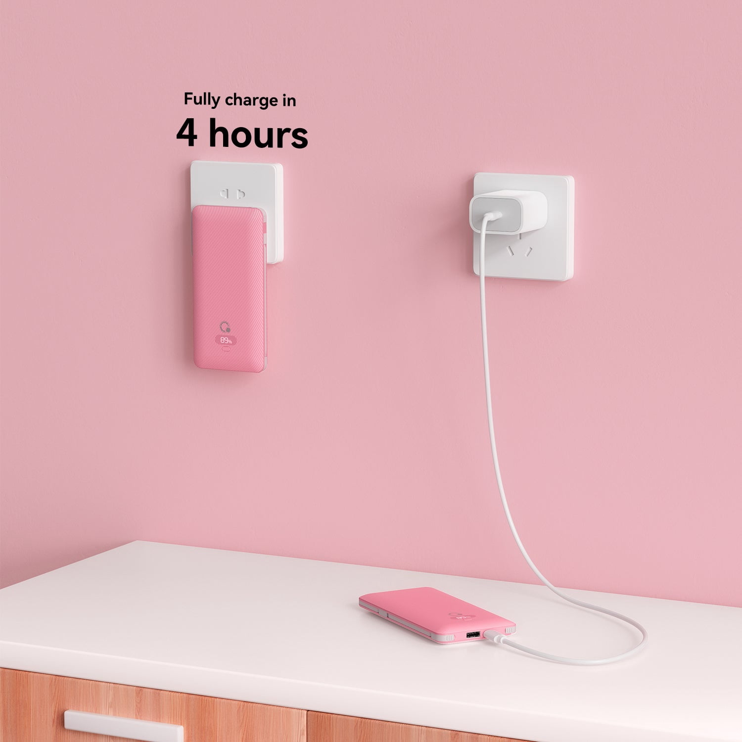 Q 10000mAh PD20W Fast Charging Portable Power Charger External Battery Charger with Cables,USB Battery Pack with Built-in Cables AC Wall Plug Compatible for iPhone and Android Cell Phone