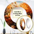 thumbnail image 3 of Designart "A Melody of Gold The Marigold s Beauty I" Floral Round Mirror Wall Decor Traditional - Large Gold Round Bathroom Mirror - Round Mirror - 29" x 29", 3 of 6