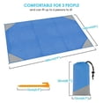 thumbnail image 3 of FNNMNNR Portable Sand Free Beach Blanket, Waterproof Large Sand Proof Beach Blanket Mat 79"x 55" with 4 Stakes& 1 Carabiner, Suit for Camping, Travel, Festivals(Blue-Gray), 3 of 7