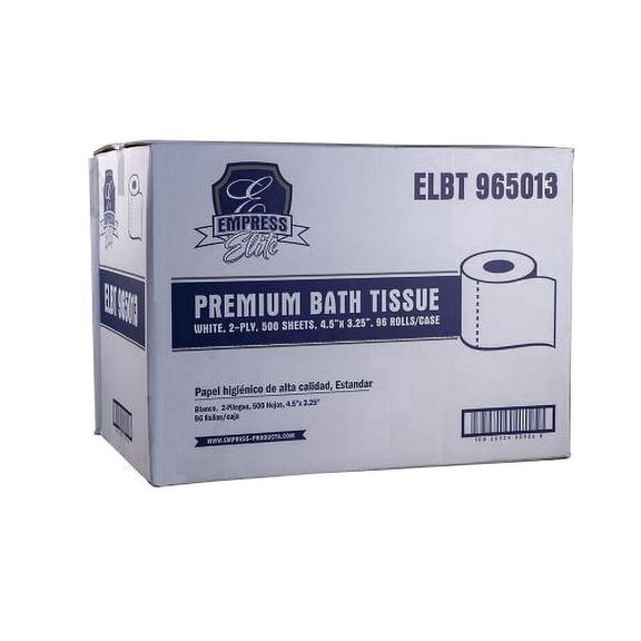 Empress Toilet Paper, 2 Ply, 500 Sheets Per Roll, 96 Rolls