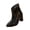 Black, variant on Black Ladies Ankle Boots Brogue Detailing Mid Block Heel Comfortable For Fall Winter Daily Casual Outdoor Walking Soft Footwear Size 42