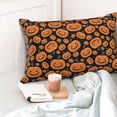 thumbnail image 4 of Wukai Halloween Pumpkins Print Plush Throw Pillow Cover, Double-sided Pillow Protector without Pillow Core, with Hidden Zipper, Home Decorations-20"x30", 4 of 6