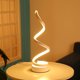 thumbnail image 1 of Moderna lámpara de mesa LED en espiral, decoración de mesita de noche, luz curva, Reino Unido (C), 1 of 9