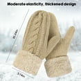 thumbnail image 6 of Loritta 2Pcs Winter Gloves for Women Warm Lining Cozy Knit Thick Mitten Beige and Gray, 6 of 7