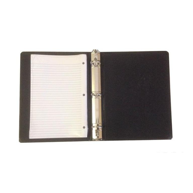 Small Black 3-Ring Vinyl Binder w Non-Standard 6 X 9-in Lined Paper (100  Sheets) 516-9 Paper