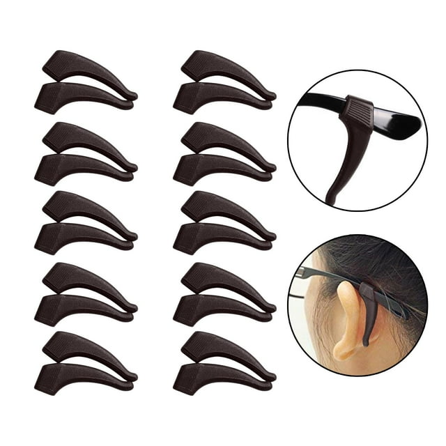 10 Pares de Antideslizantes Cómodos para Y Adultos Macarena Negro Gancho para la oreja para anteojos