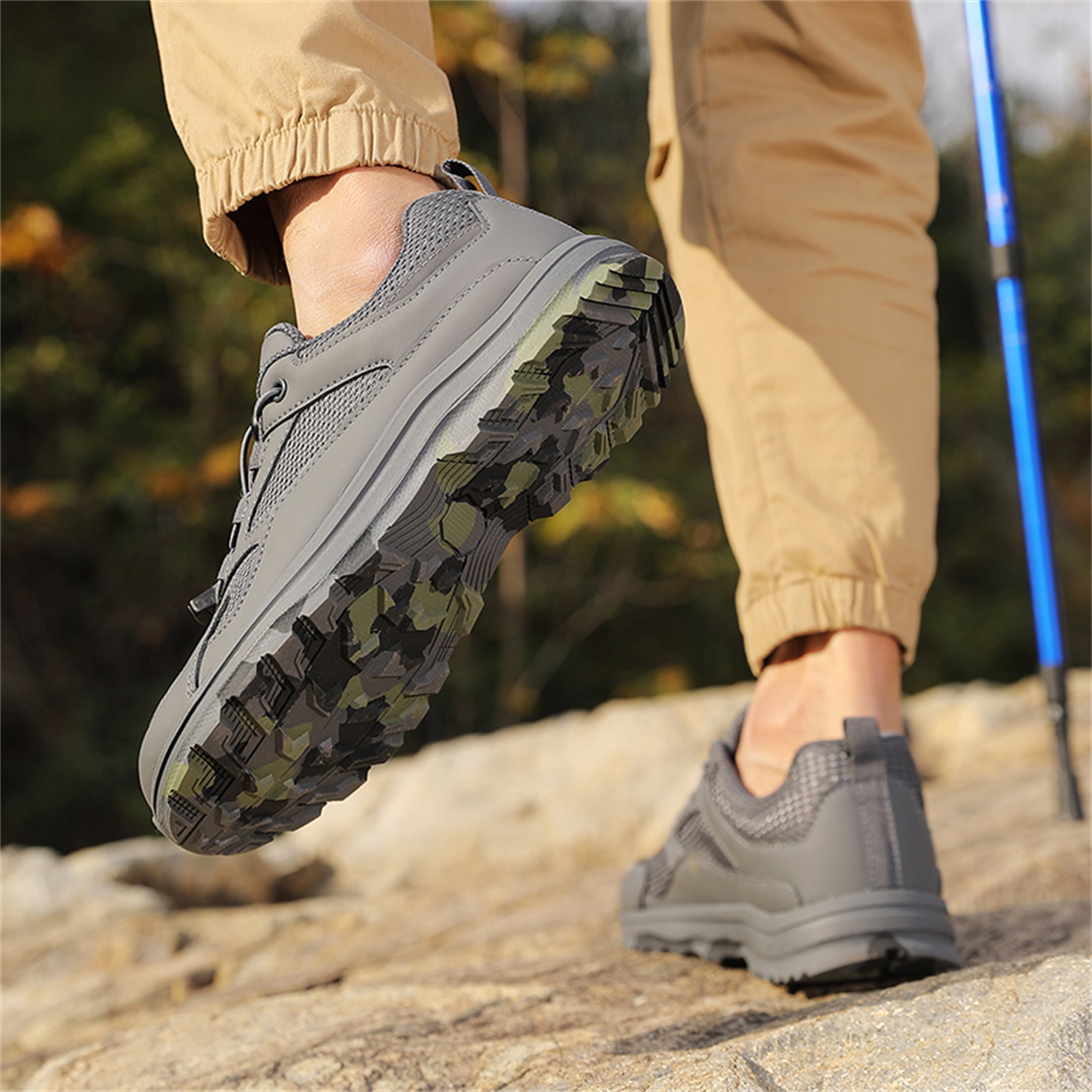 YOURDIARY Mens Lightweight Hiking Shoes Breathable Non-Slip Outdoor Trekking Shoes