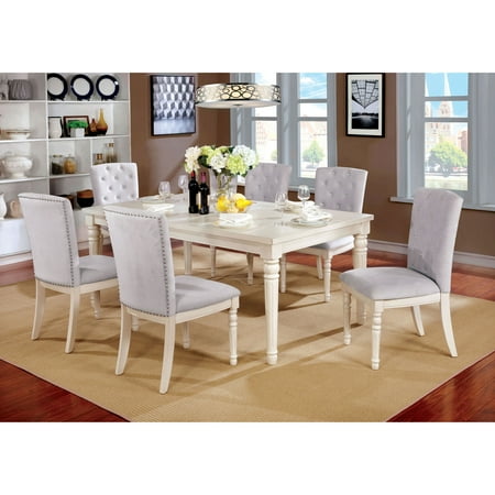 Furniture Of America 7 Piece Lombard Vintage Dining Table Set White Furniture Of America 7 Piece Lombard Vintage Dining Table Set White
