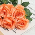 thumbnail image 3 of Flower 5pcs Artificial Flower Rose Bright Color Long Lasting Attractive Decorative Fake Silk Flower Decoration, 3 of 5