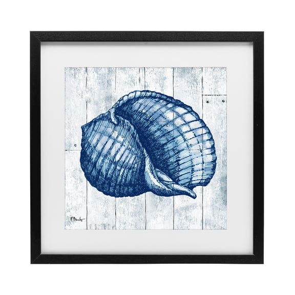 Stupell Industries Rustic Lodge Coastal Timberland Shell Black Framed Print Under Glass, 13 x 13, by Paul Brent
