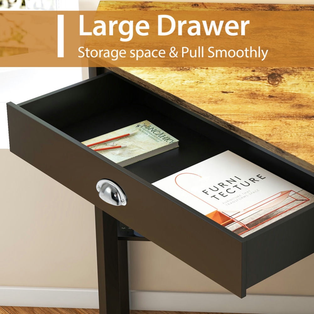 Demi Bonn Corner Wooden Piece Laptop Computer Desk, Small Home Office Desk Study Writing Table, White