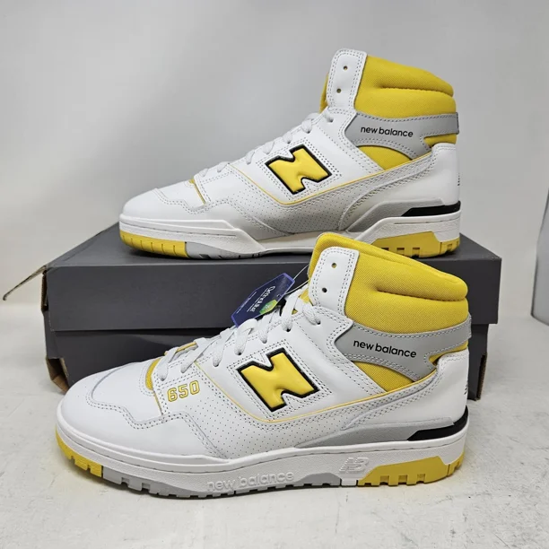 Men's New Balance 650R High Comfy Lifestyle Shoes / White Yellow / BB650RCG