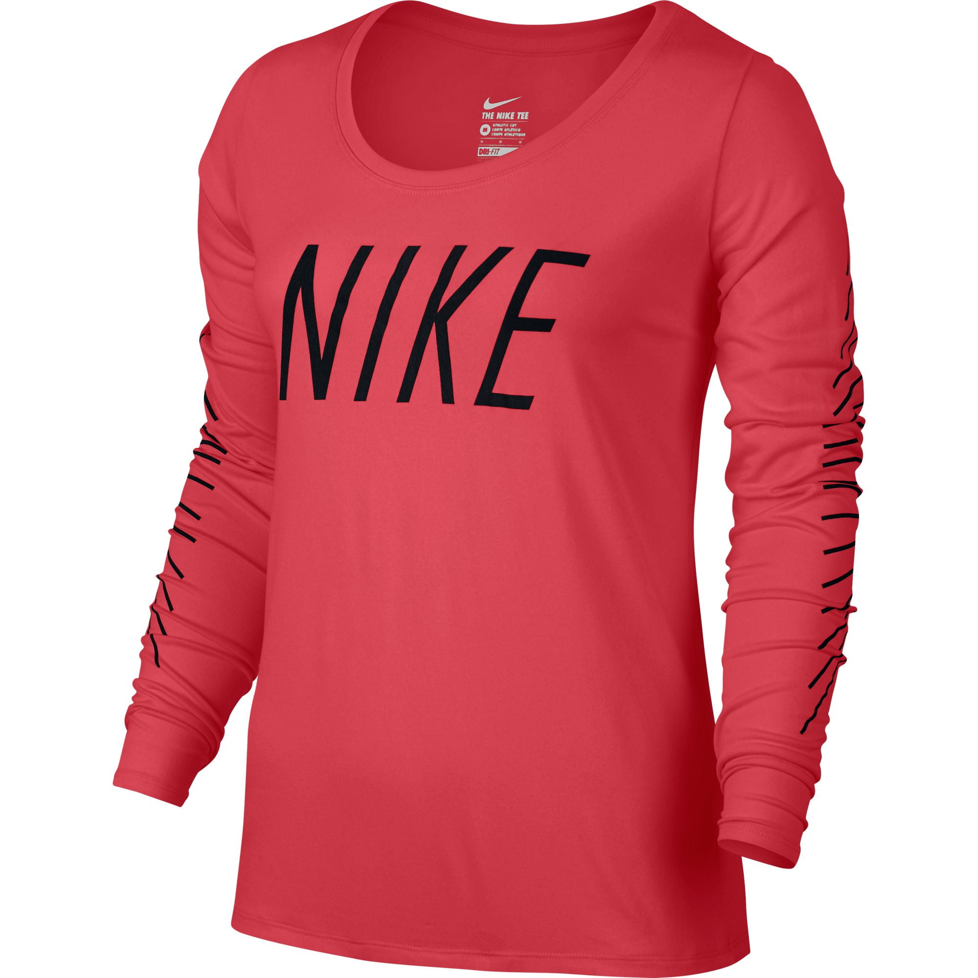 Nike Women's Legend Long Sleeve T-Shirt Black/Red 805993-850 - Walmart.com