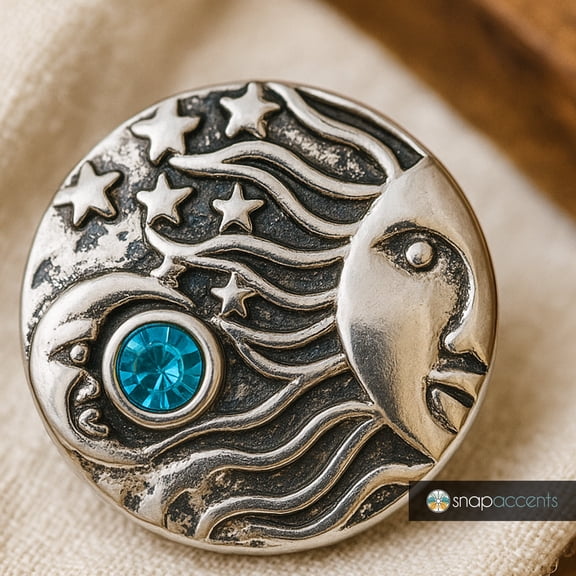 Sun Moon Stars Snap Jewelry Ginger Charm Button, For Interchangeable DIY Customizable Accessories