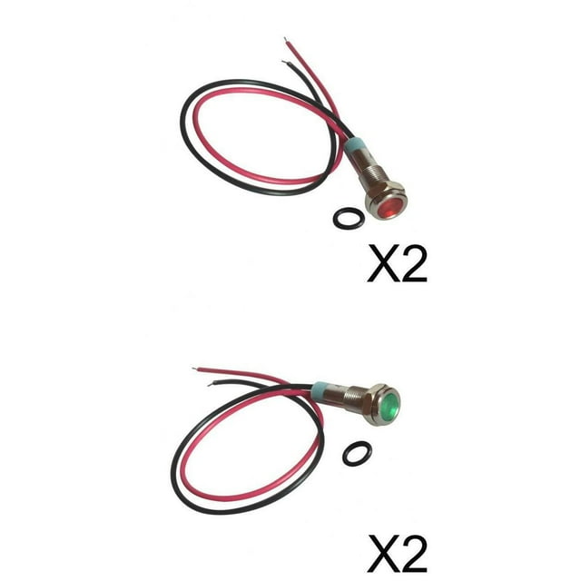 4pcs 24V 6mm Fuente De Alimentación De Señal LED Lámpara De Luz Indicadora De Metal Precableada