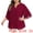 Burgundy, variant on DARING DIVA Women's Plus 3/4 Sleeve Notch V Neck Dressy Casual Blouses 1X Burgundy