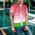 thumbnail image 6 of Hirioo Watermelon for Men's Baseball T-shirt Shirts Short Sleeve Casual Summer Button Stretch T Shirts,Size S-4XL-3X-Large, 6 of 7