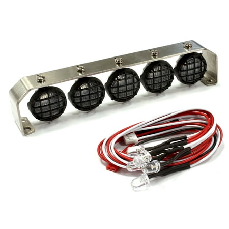 Roof Top Spotlight Integy RC Toy Model Hop-ups C25394 Roof Top Spot Light Set (L5) LED w/Stainless Steel Mount for 1/10, 1/8 & 1/5 ()